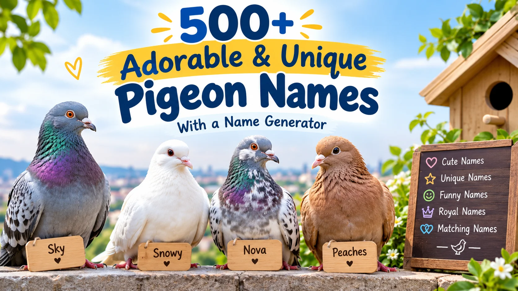 Adorable & Unique Pigeon Names With a Name Generator